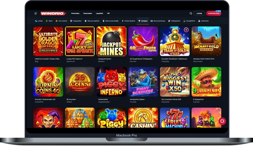 Winorio Progressieve Jackpots